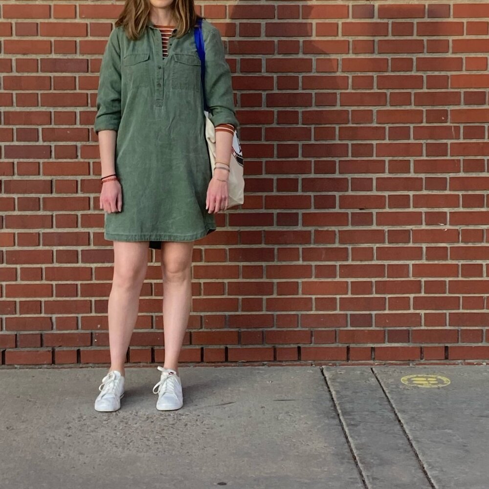 Green Button Down Shirt Dress